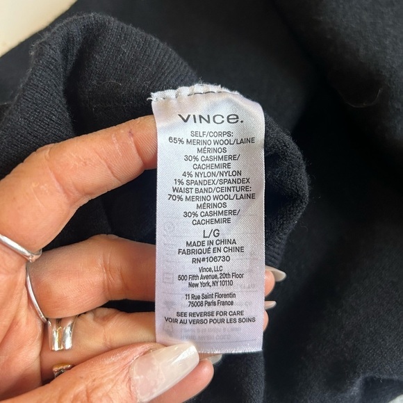 Vince Black knit wool Pants NWT size L - Picture 5 of 5